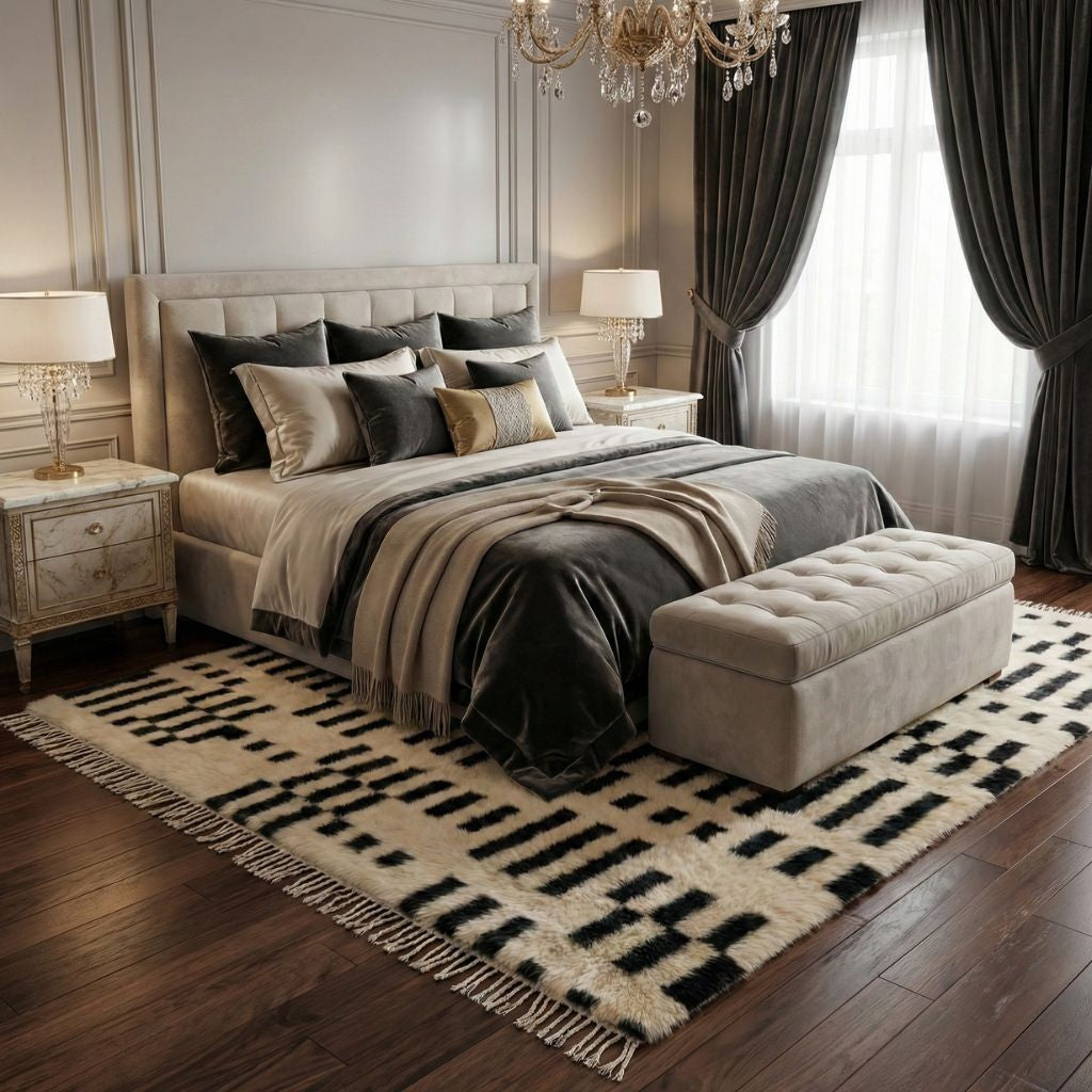 Décalage linéaire - Luxueux tapis Berbère shaggy