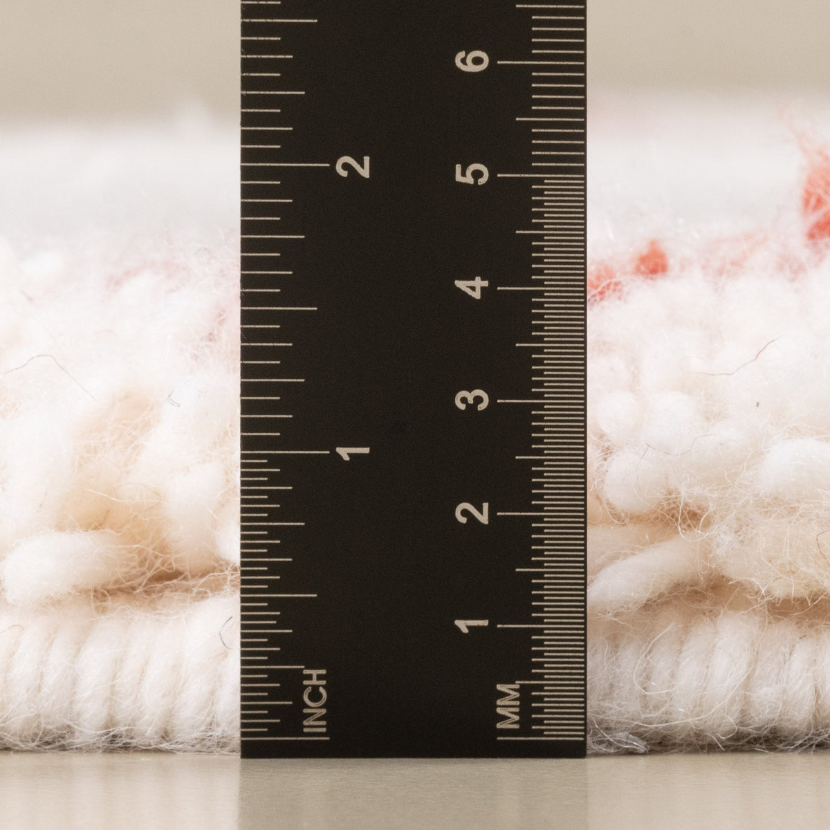Almas Laine Naturelle Terracotta - Tapis Berbère shaggy