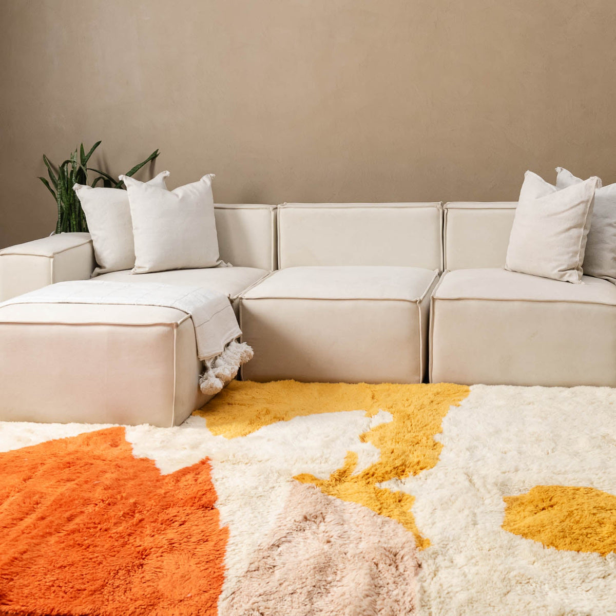 Coucher du soleil d'automne - Luxueux tapis Berbère shaggy