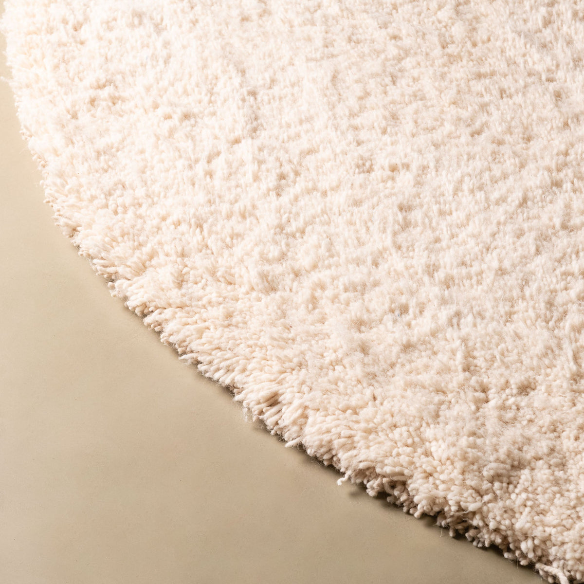 Elbayda Rond - Tapis Berbère shaggy