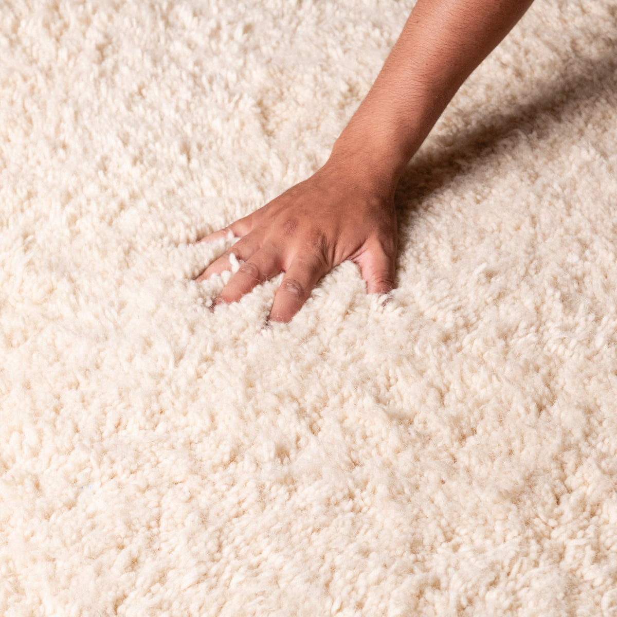 Elbayda Rond - Tapis Berbère shaggy