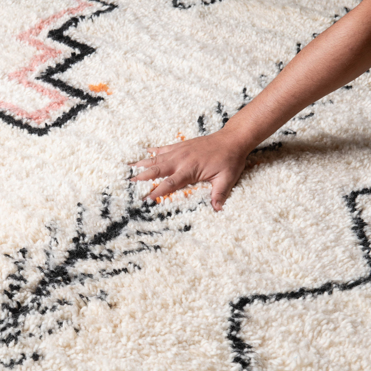 Kalila Rond - Tapis Berbère shaggy