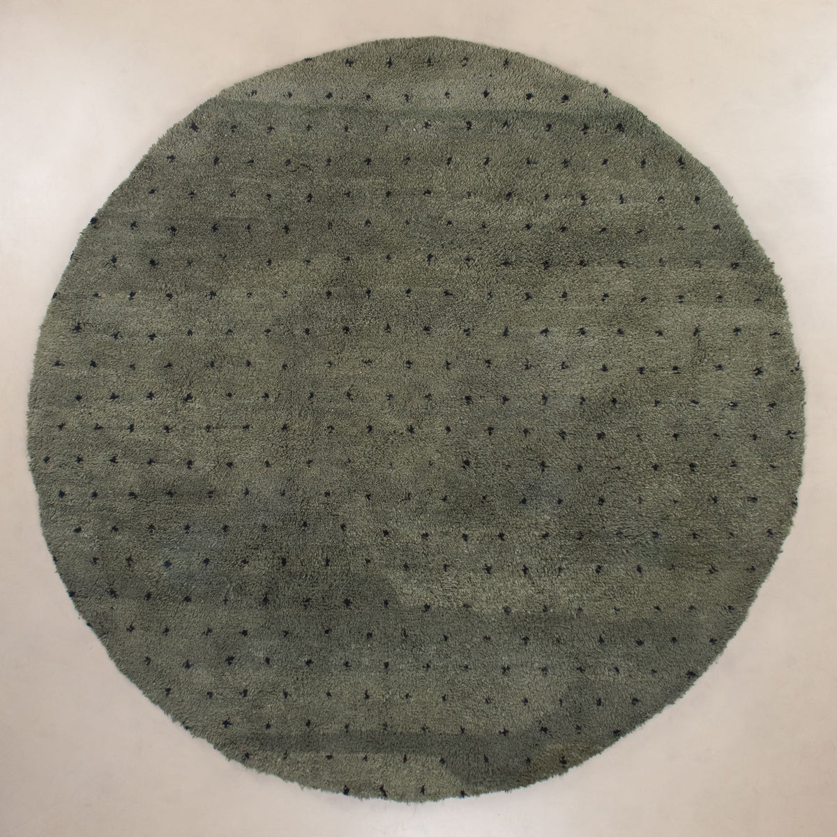 Noujoum Vert Militaire Rond - Tapis Berbère shaggy