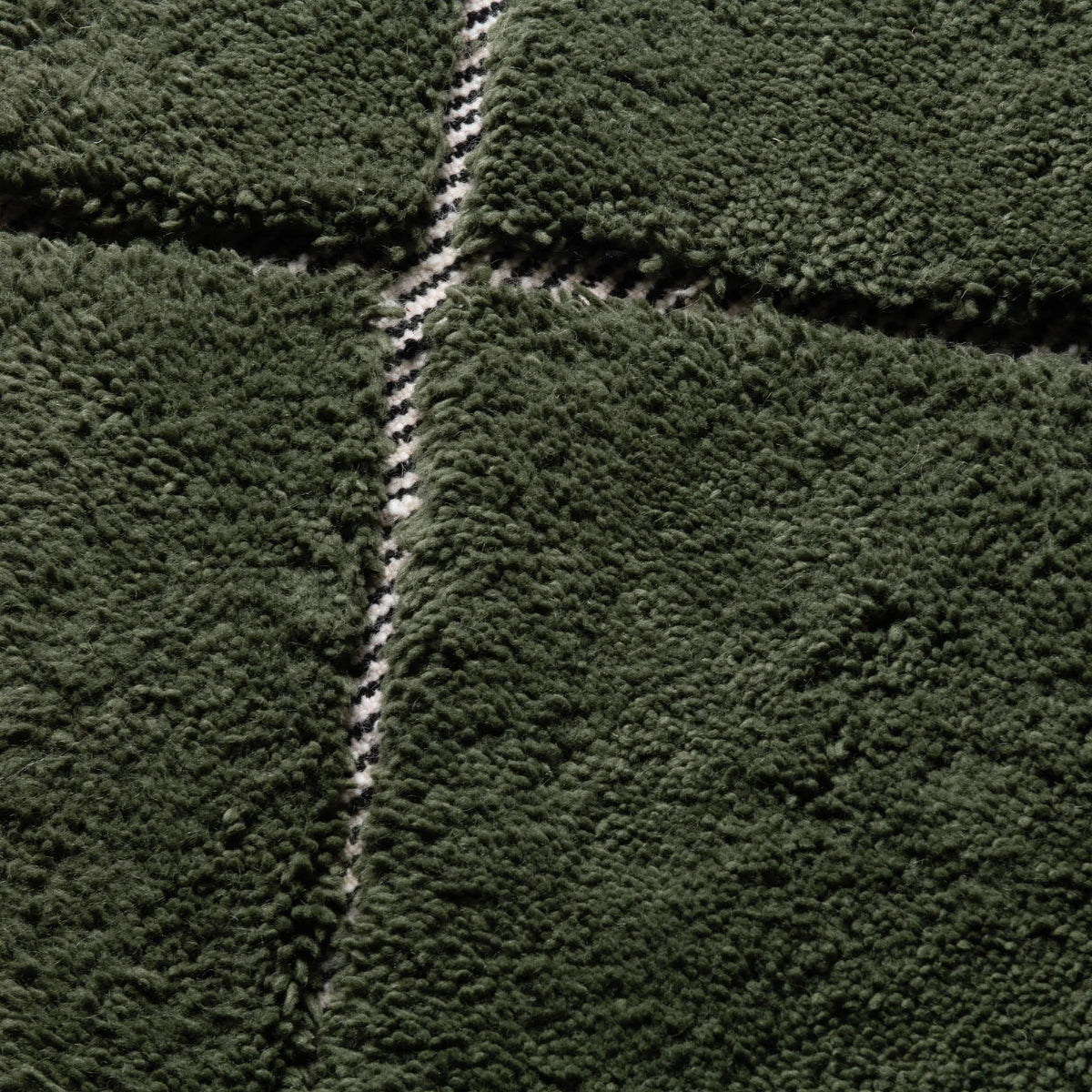 Mahafar Vert Militaire Rond - Tapis Berbère shaggy
