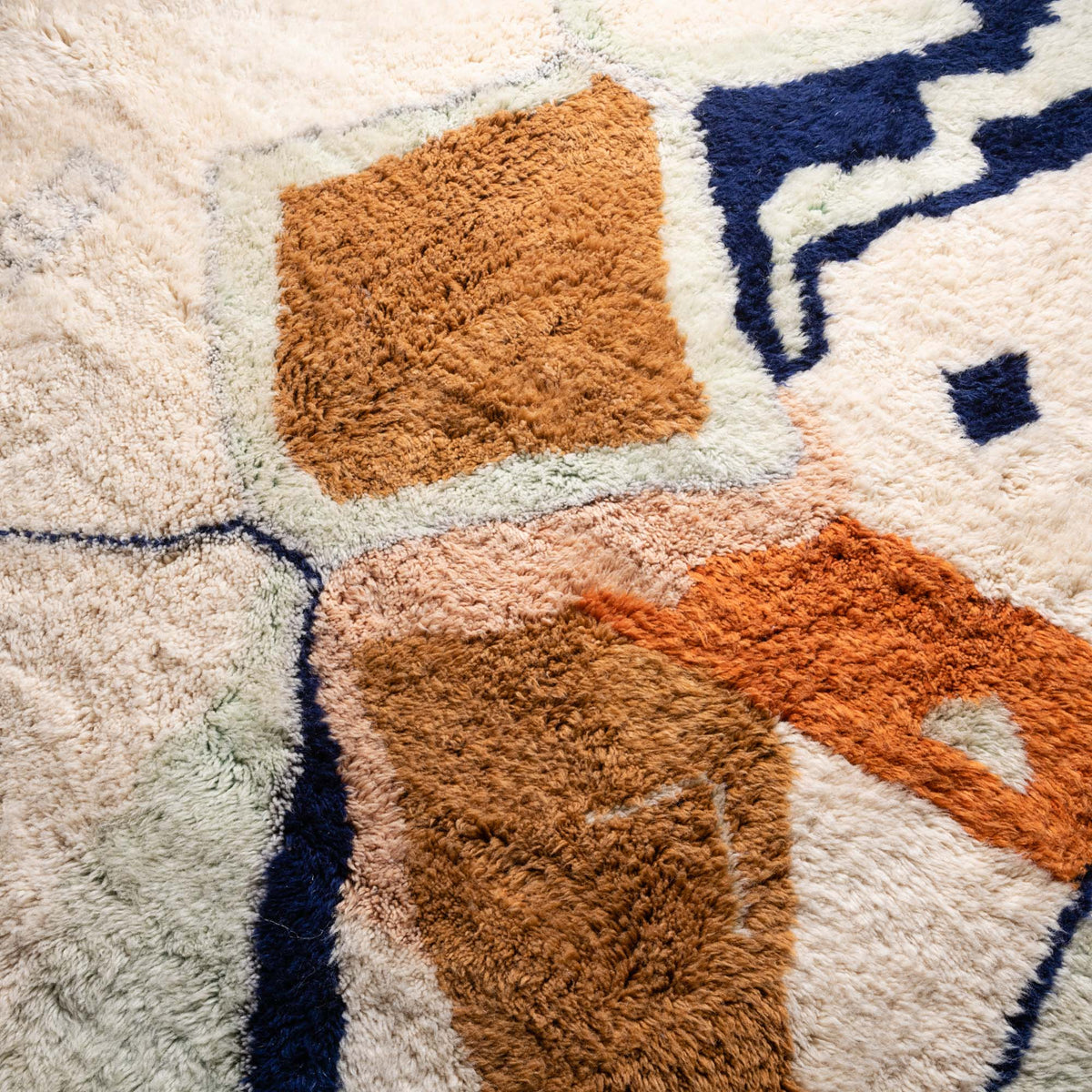 Flux d'encre Rond - Luxueux tapis Berbère shaggy