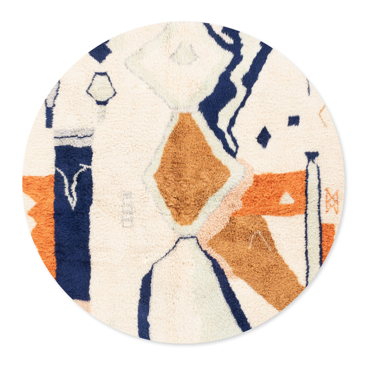 Flux d'encre Rond - Luxueux tapis Berbère shaggy