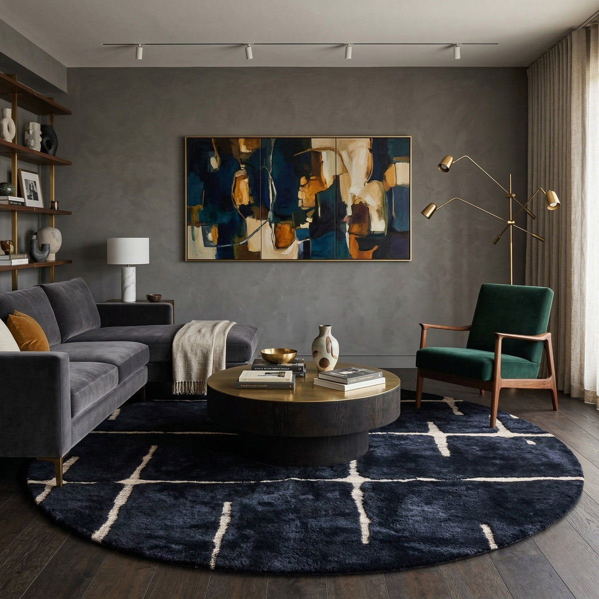 Battement du cœur Rond - Luxueux tapis Berbère shaggy
