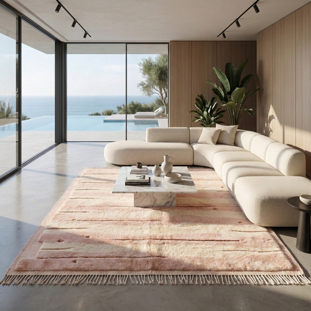 Bois blush - Luxueux tapis Berbère shaggy