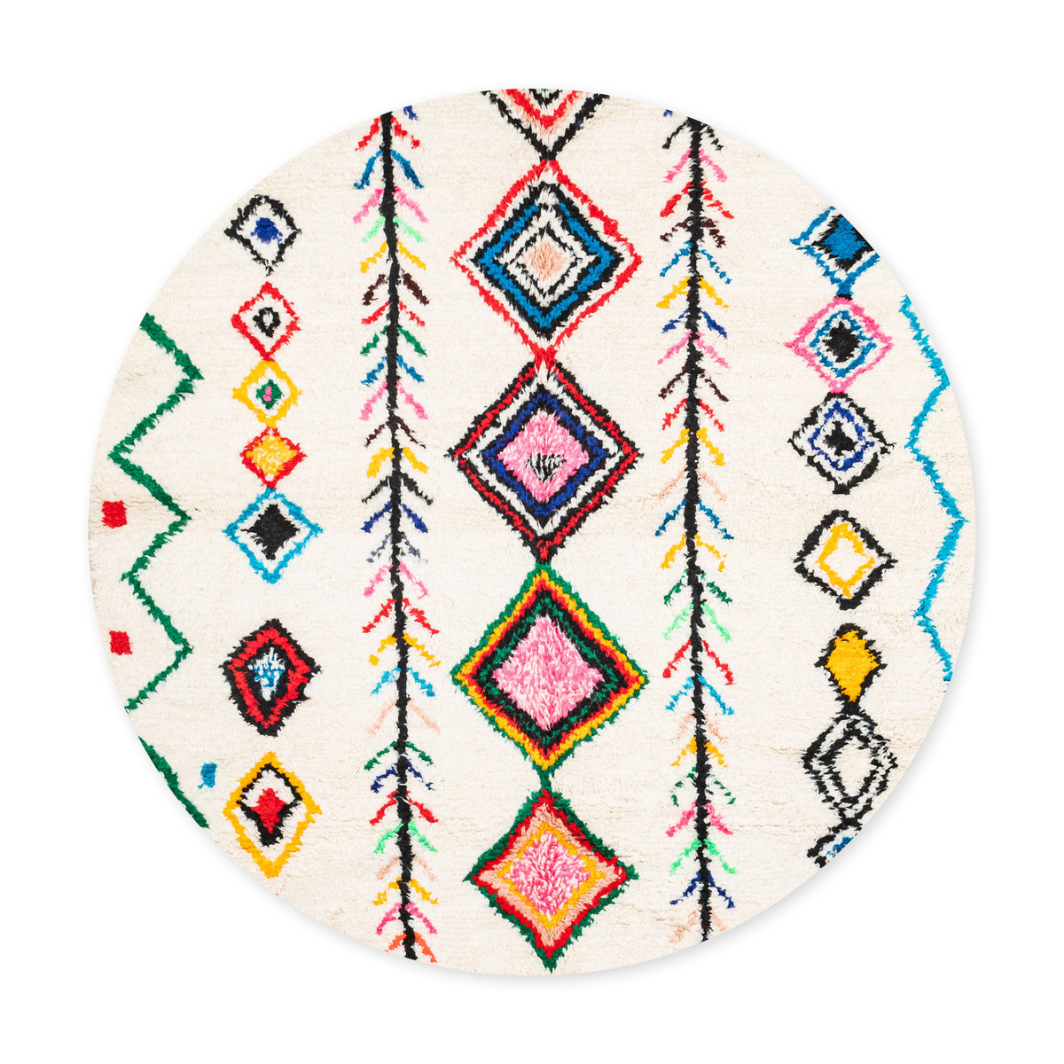 Bochra Rond - Tapis Berbère shaggy