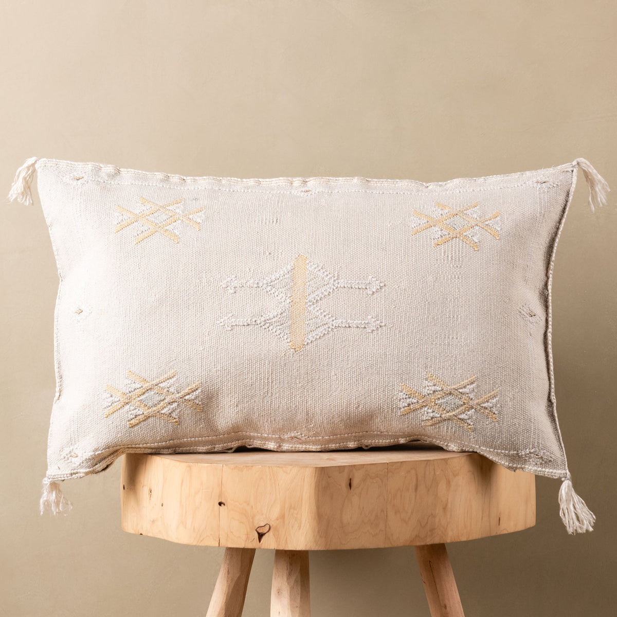 Coussin Blanc en soie de cactus