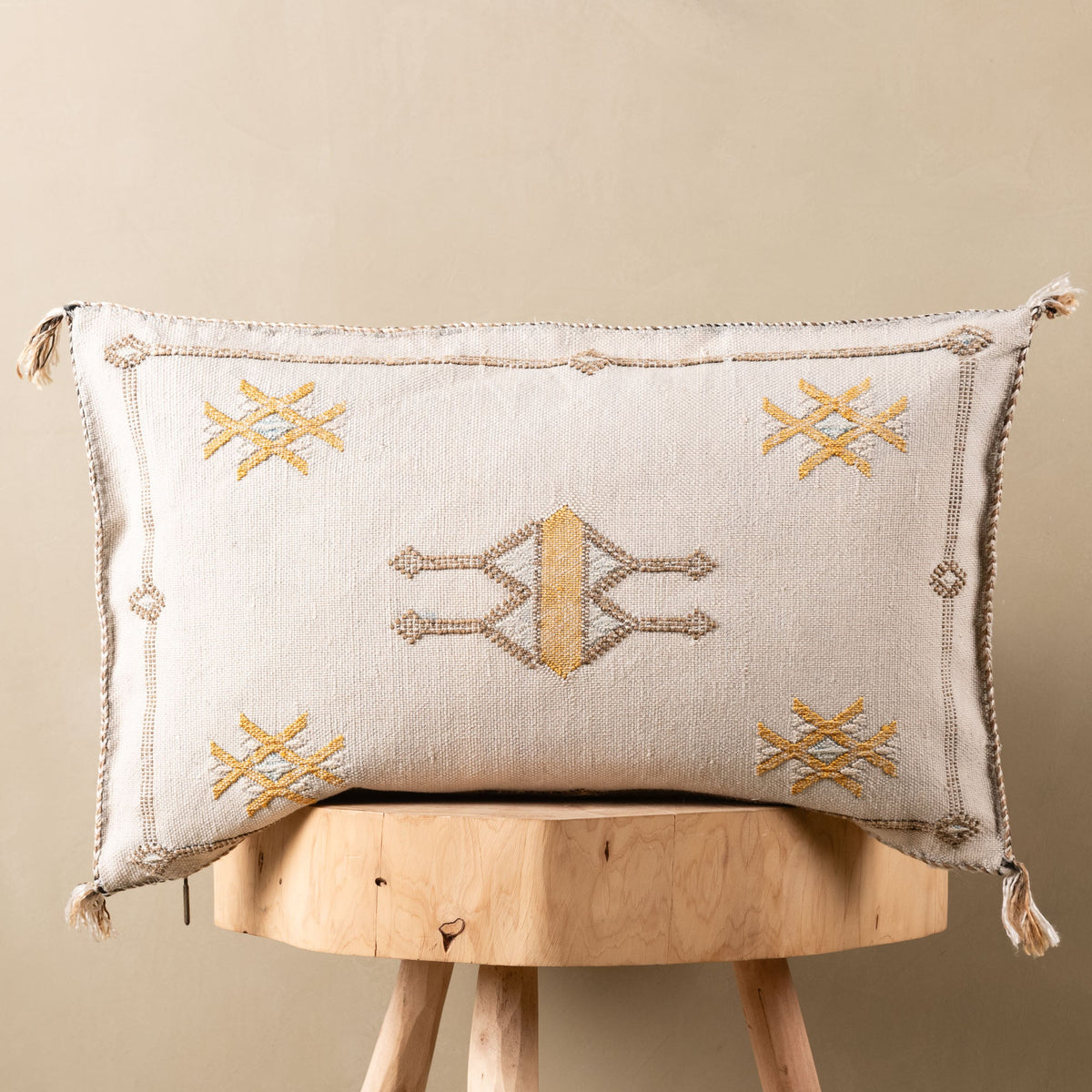 Coussin Blanc en soie de cactus