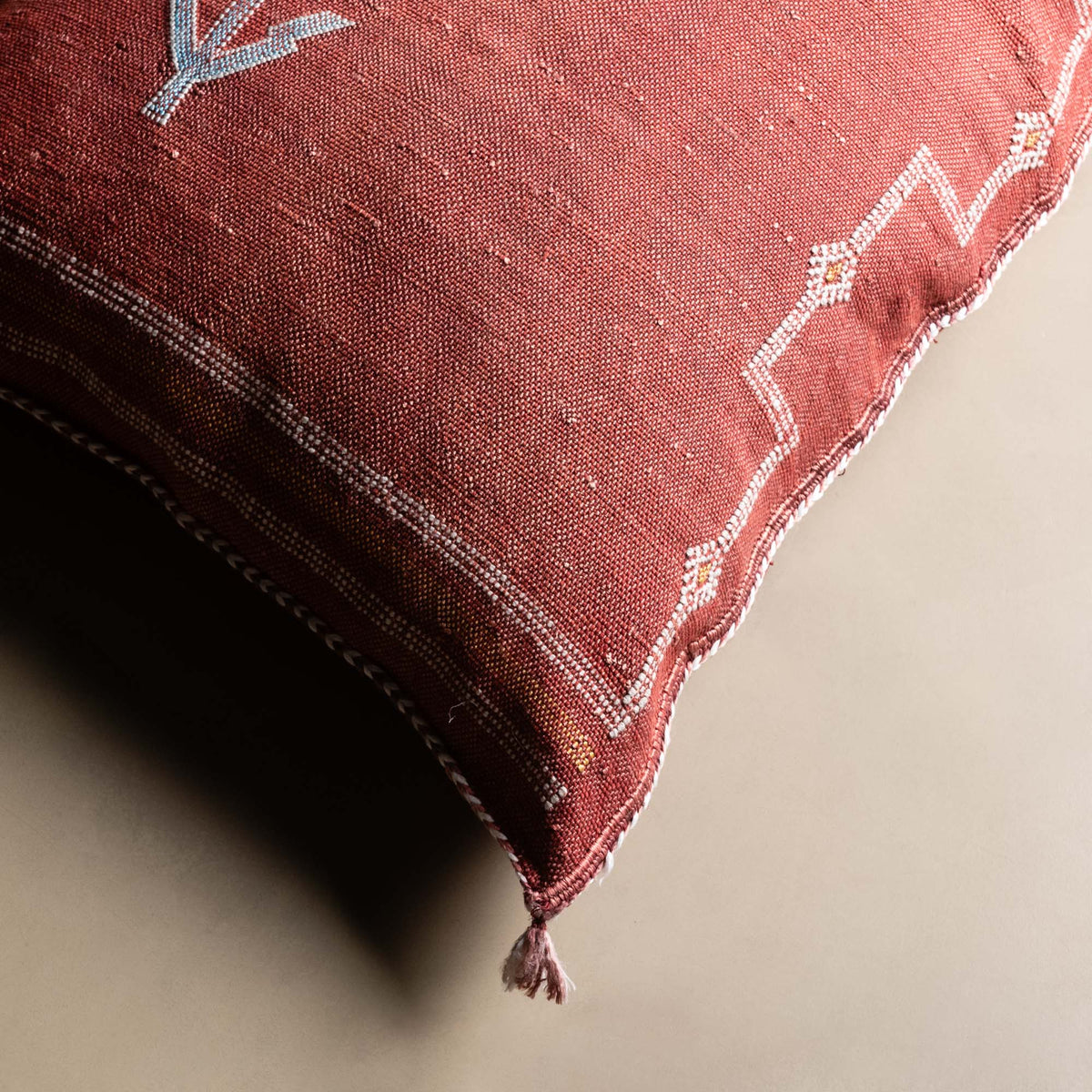 Coussin Rouge en soie de cactus