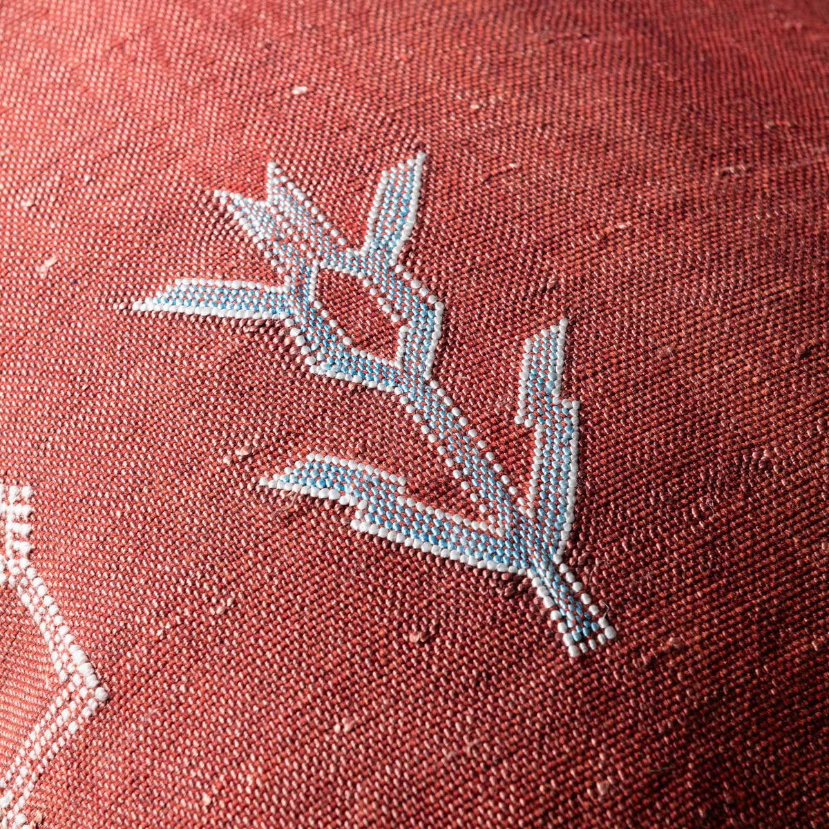 Coussin Rouge en soie de cactus