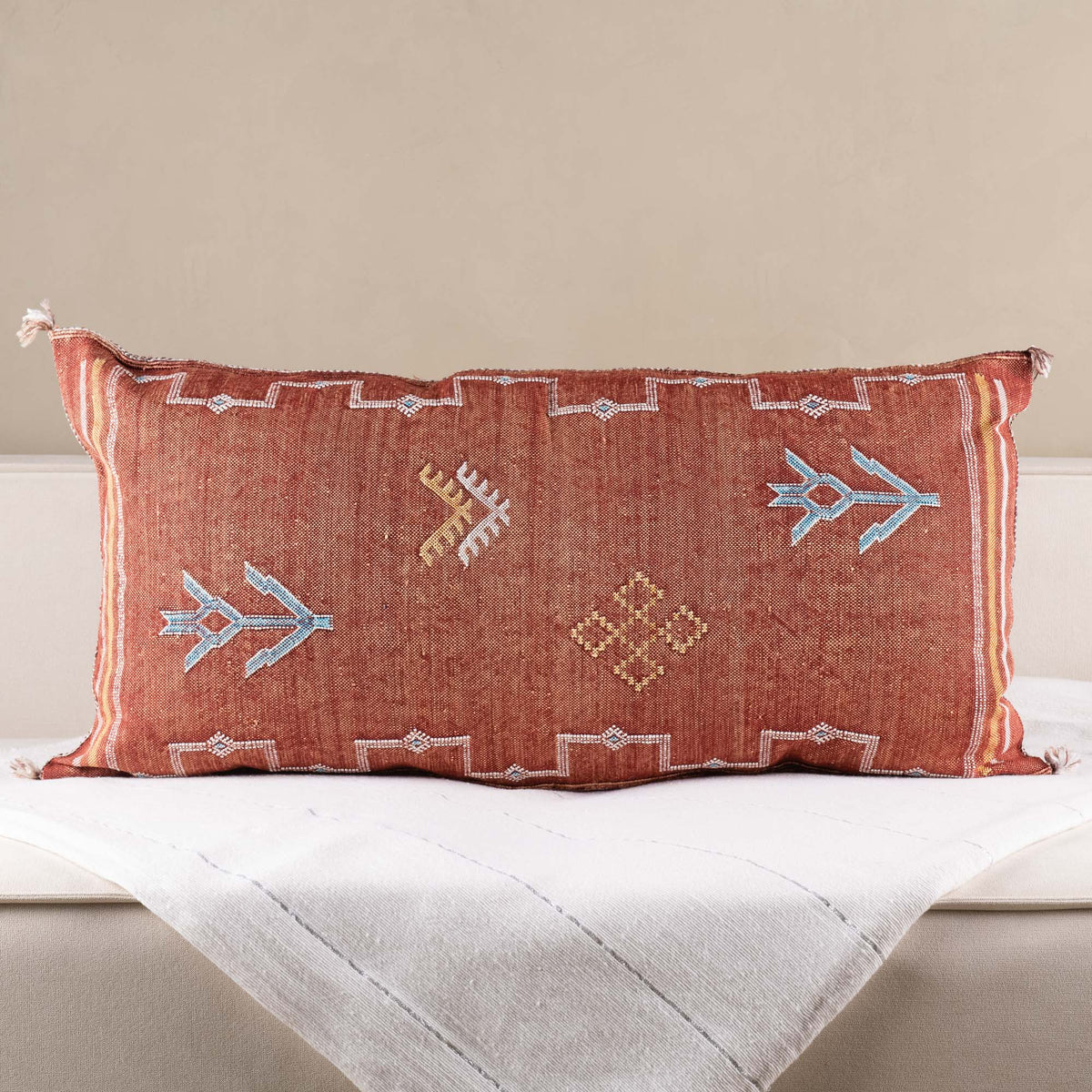 Coussin Rouge en soie de cactus