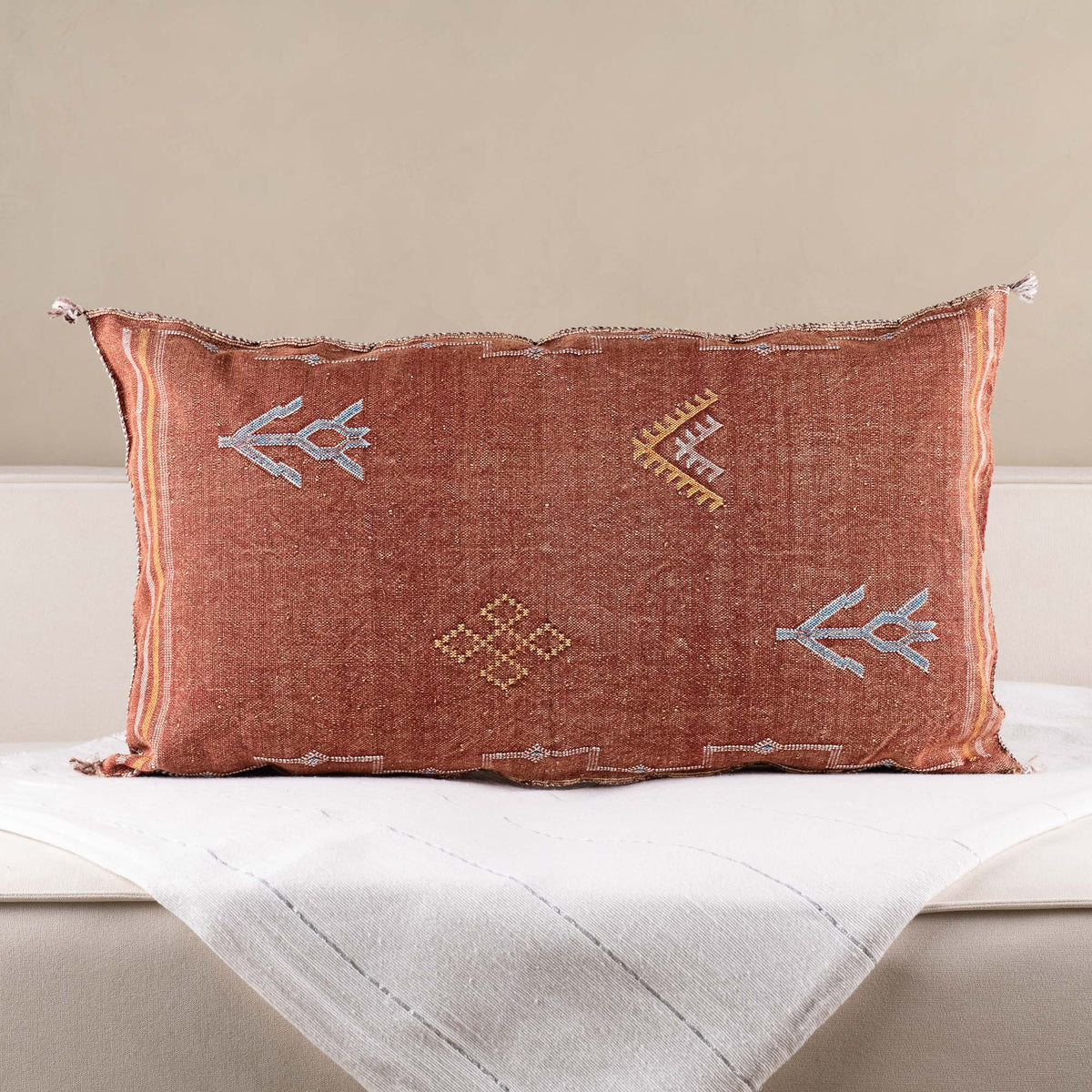 Coussin Rouge en soie de cactus