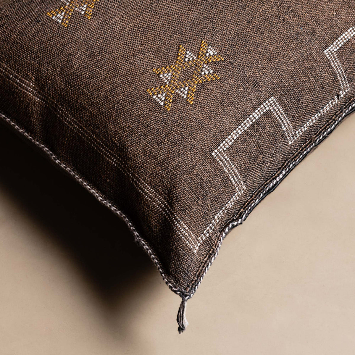 Coussin Marron en soie de cactus