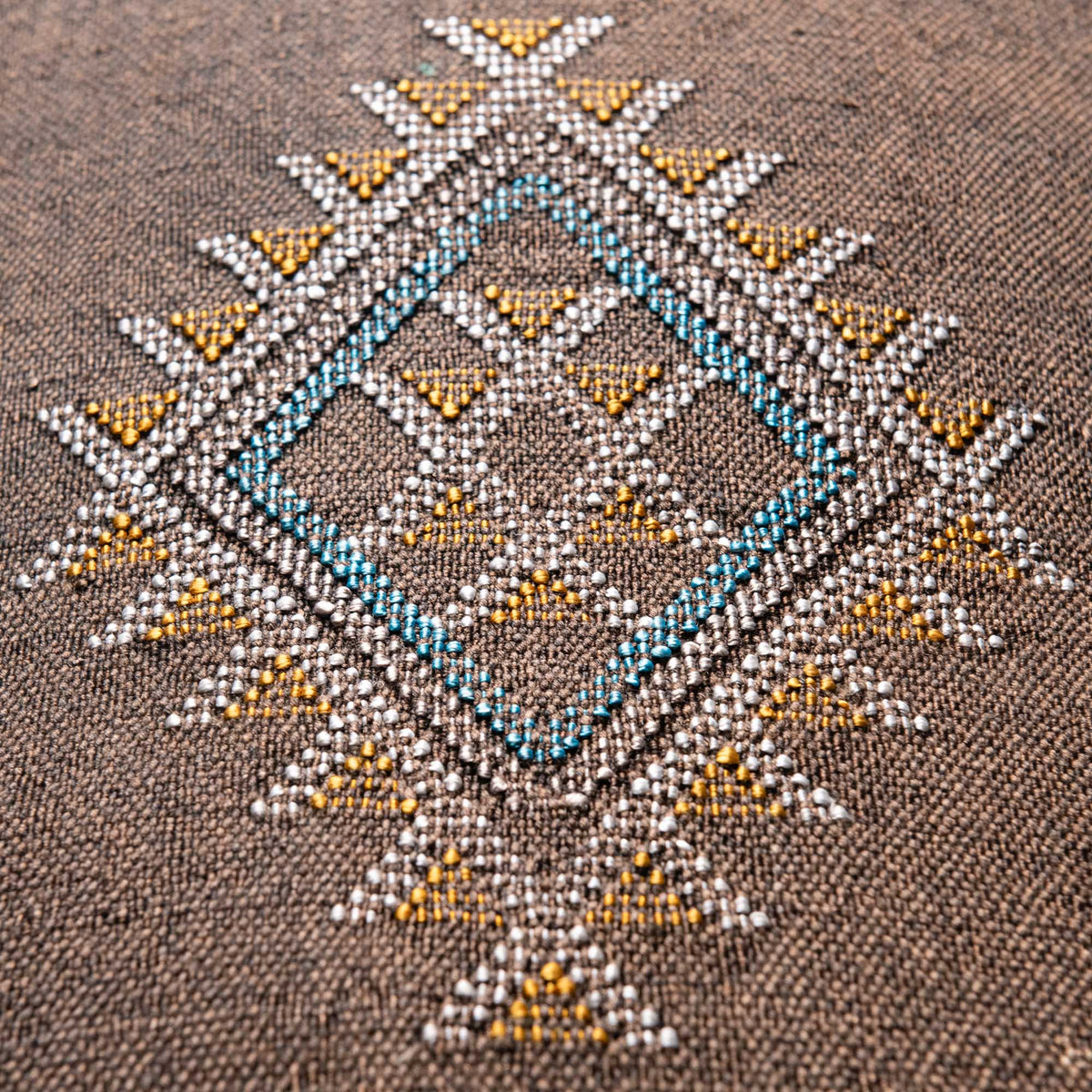 Coussin Marron en soie de cactus