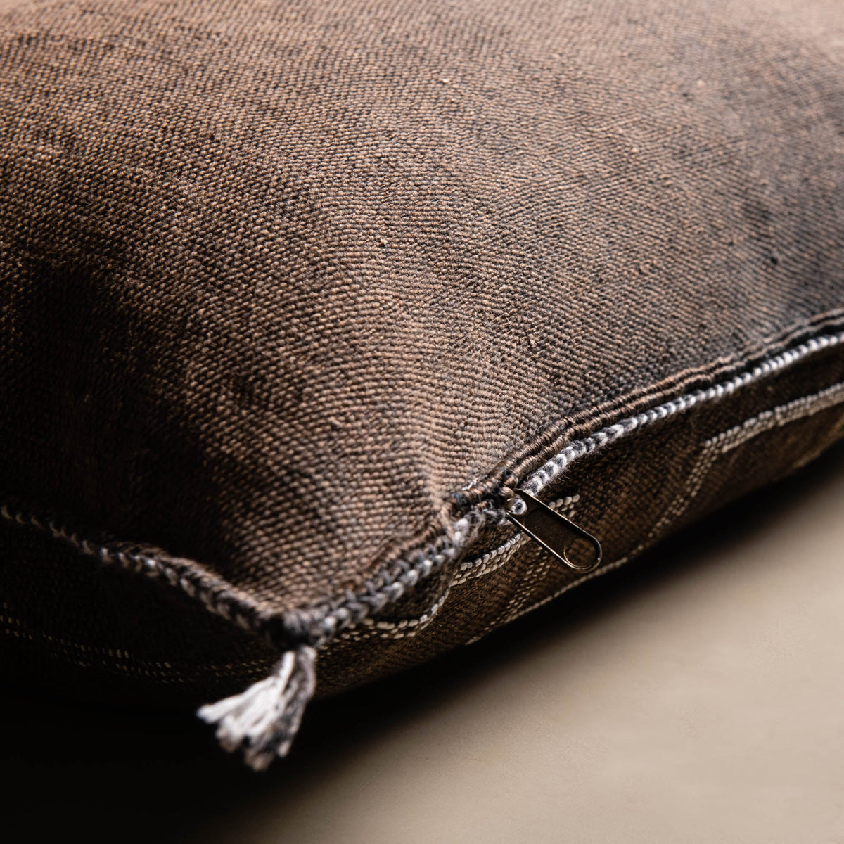 Coussin Marron en soie de cactus
