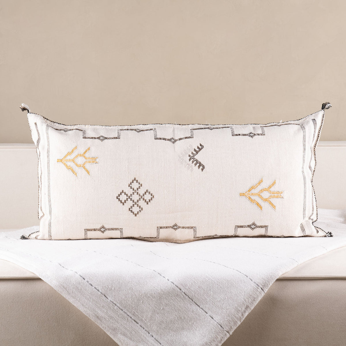 Coussin Blanc en soie de cactus