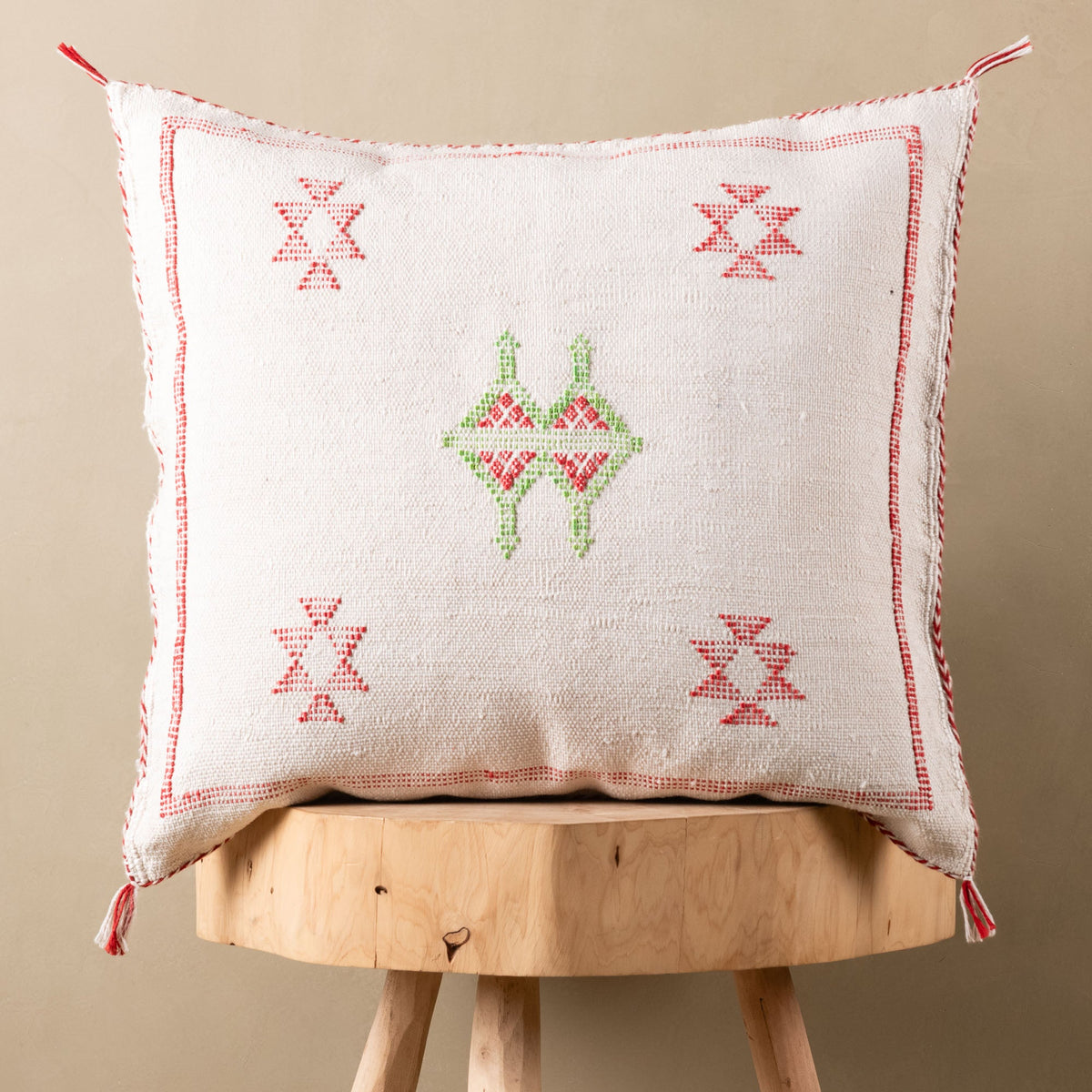 Coussin Blanc en soie de cactus
