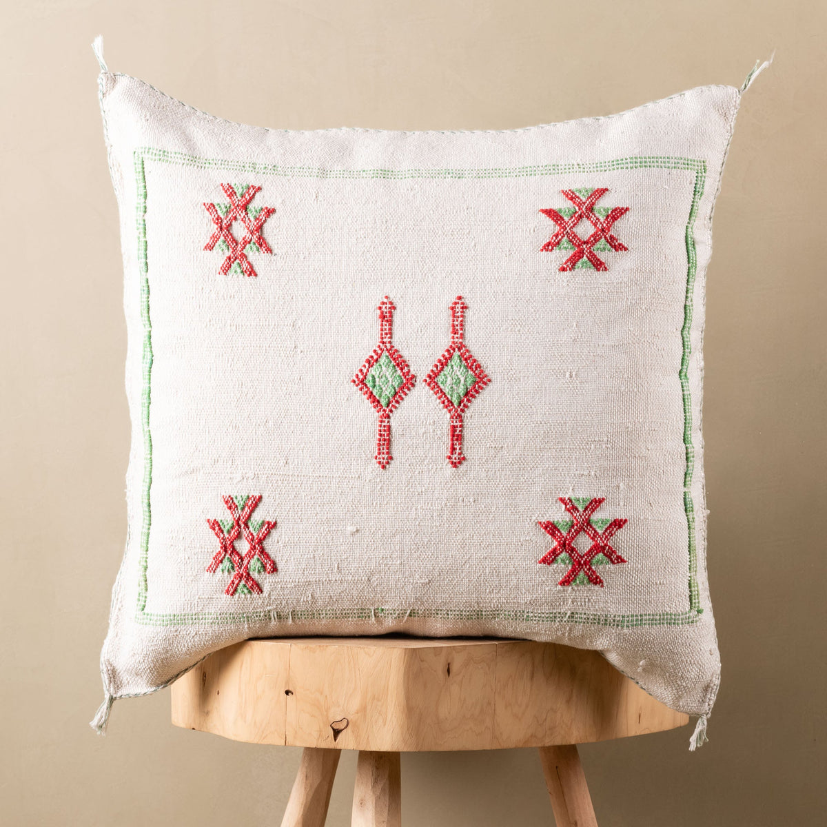 Coussin Blanc en soie de cactus