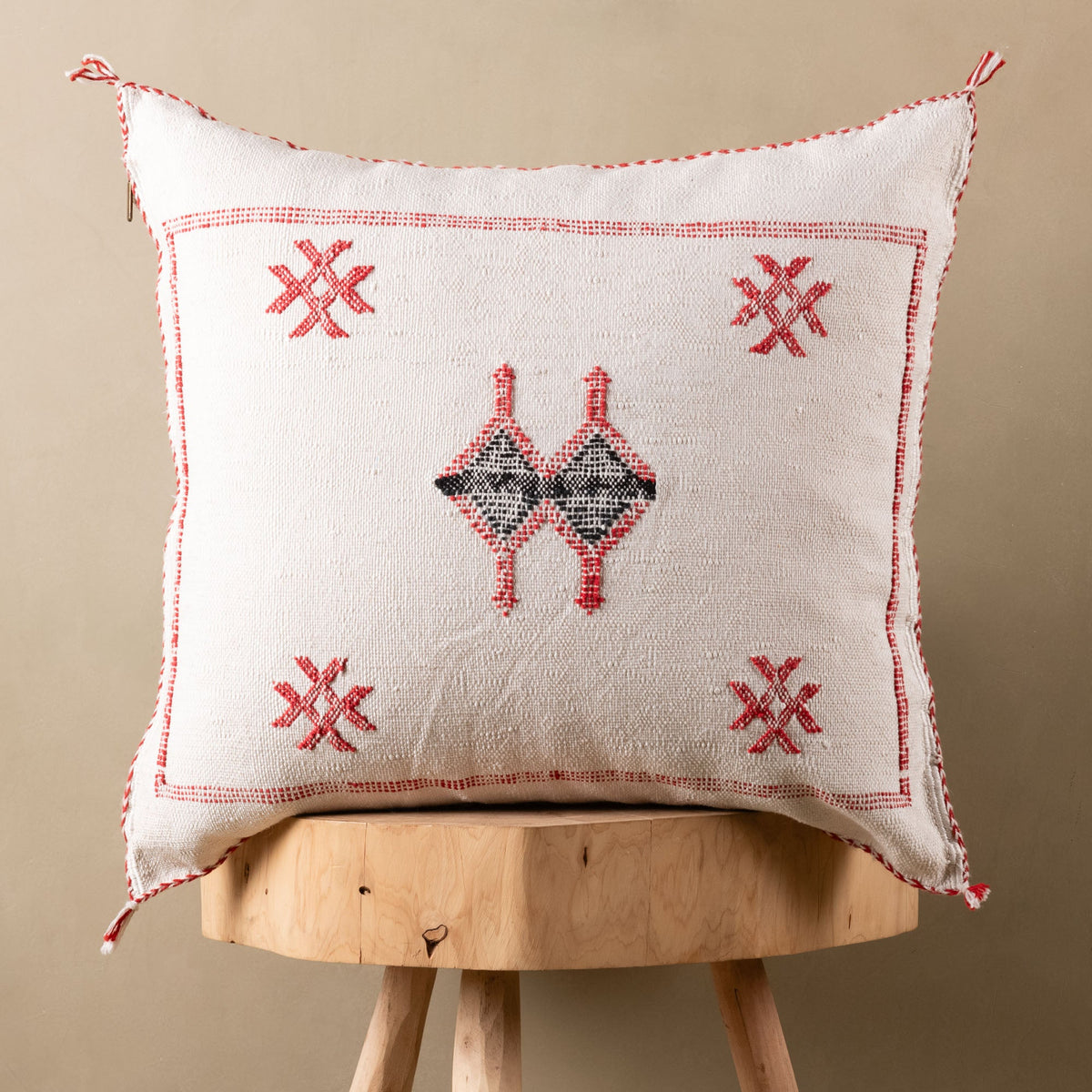 Coussin Blanc en soie de cactus