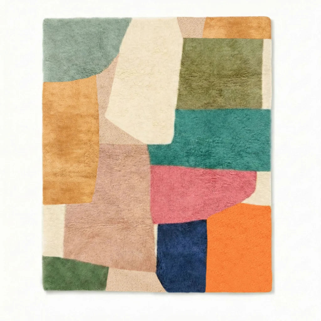 Éclats chromatiques - Luxueux tapis Berbère shaggy
