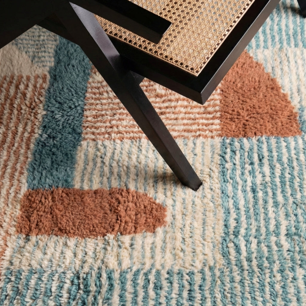 Lumière Côtière - Luxueux tapis Berbère shaggy