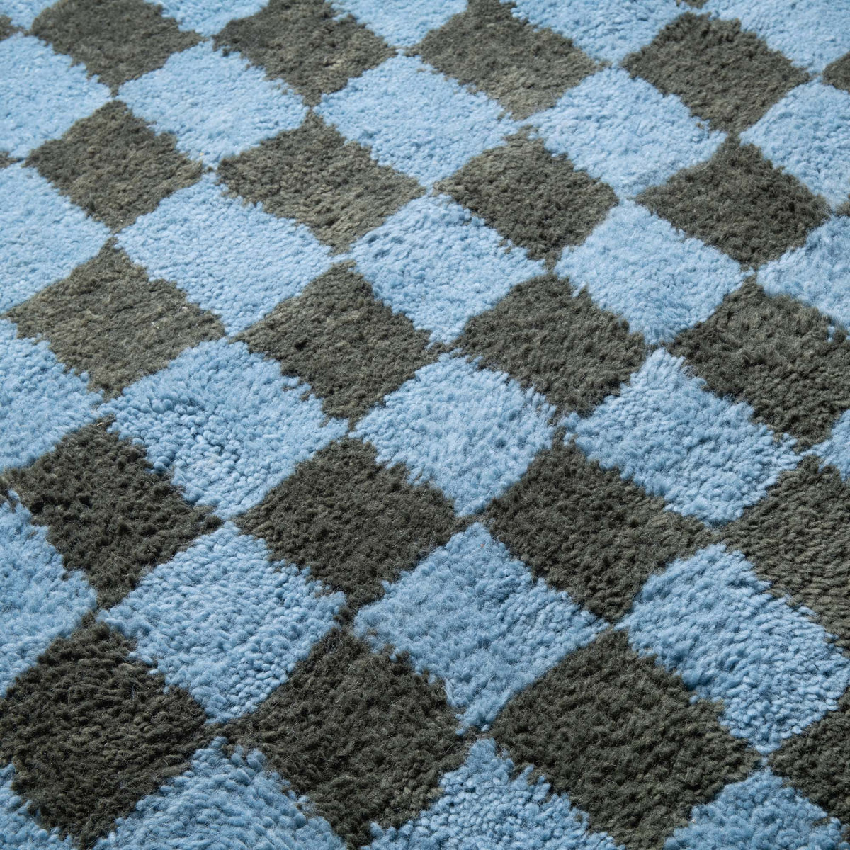 Dama Vert Militaire Bleu Océan - Tapis Berbère shaggy
