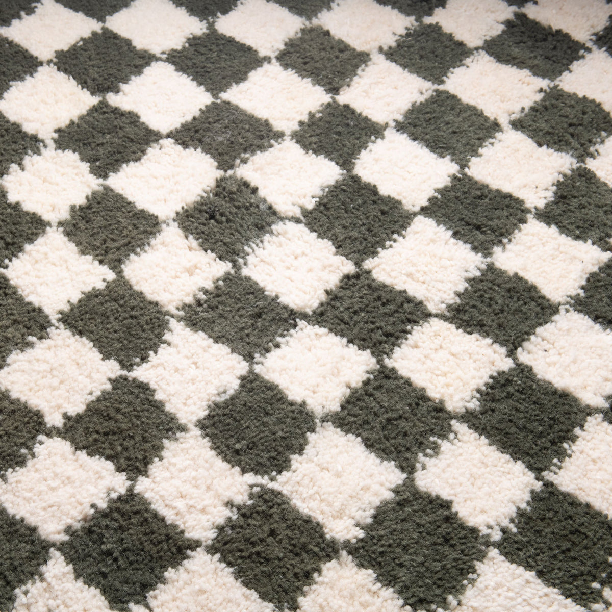 Dama Vert Militaire Rond - Tapis Berbère shaggy