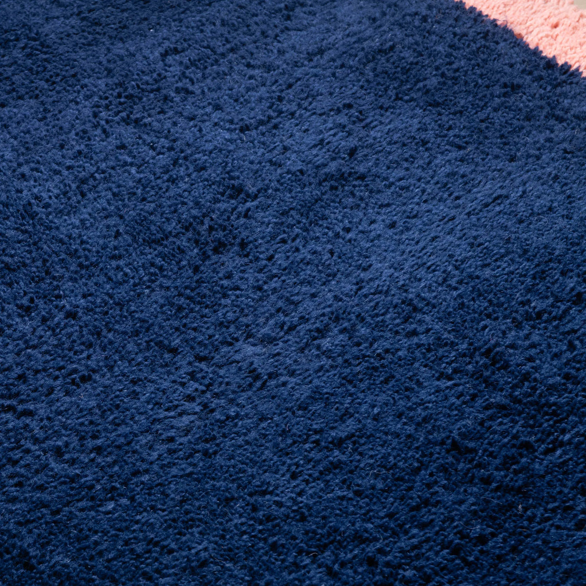 Maraba Bleu Profond Rose - Tapis Berbère shaggy