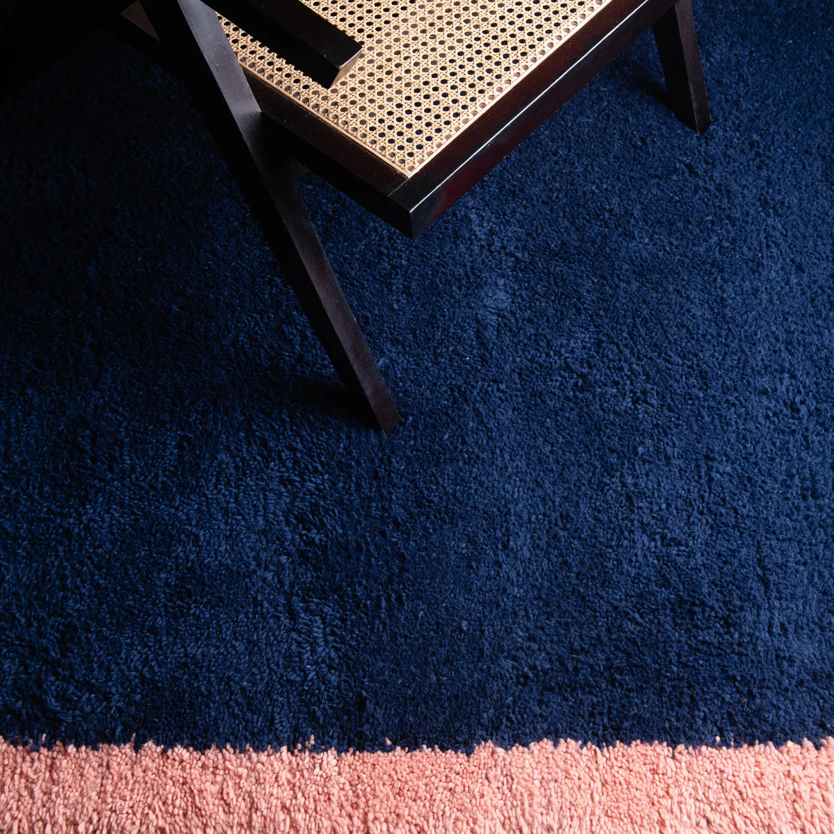 Maraba Bleu Profond Rose - Tapis Berbère shaggy