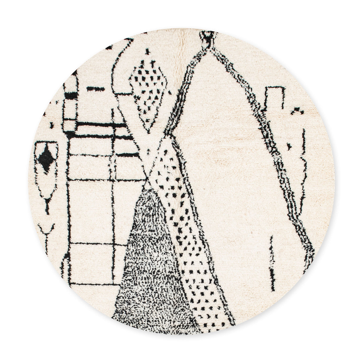 Dalya Rond - Tapis Berbère shaggy