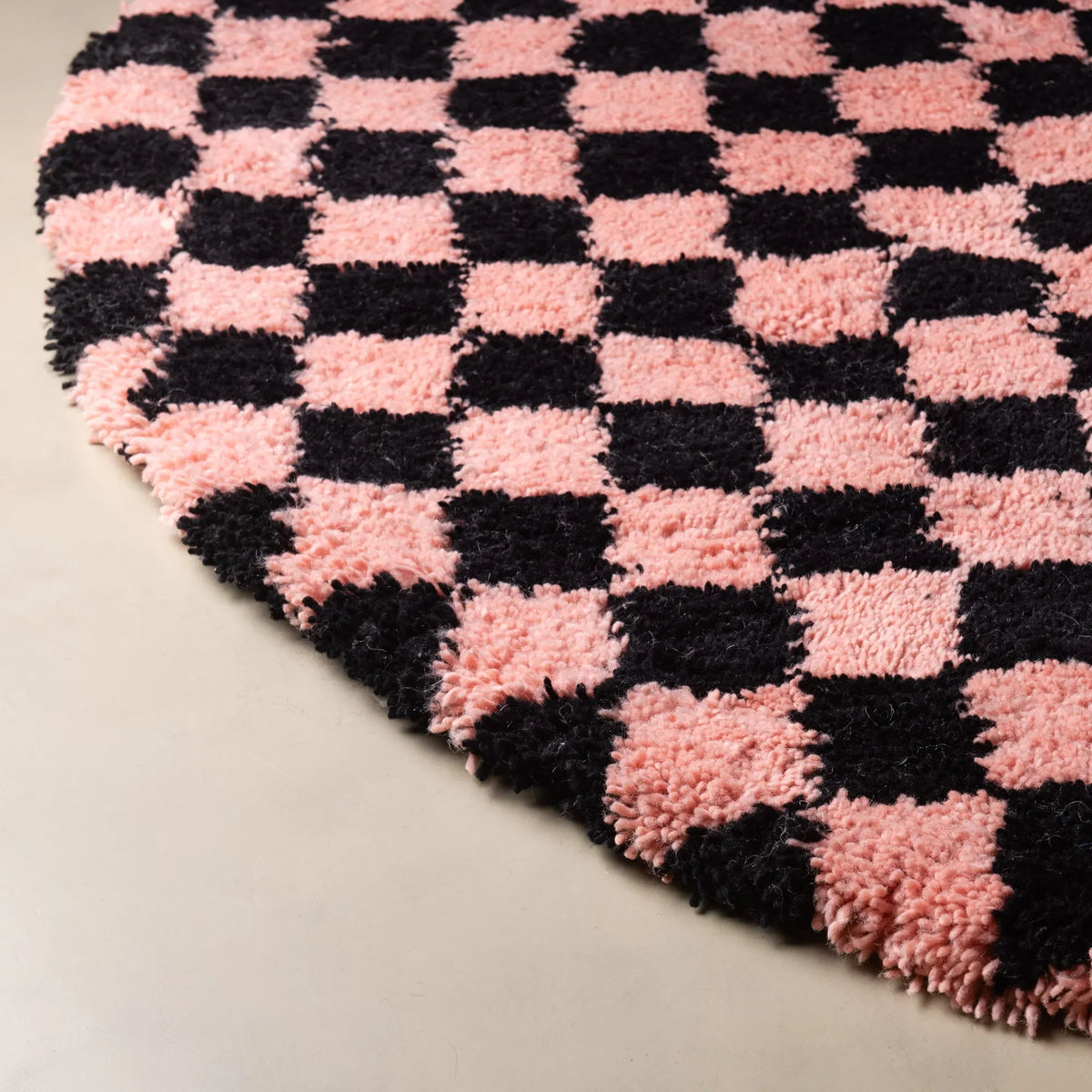 Dama Rose Rond - Tapis Berbère shaggy