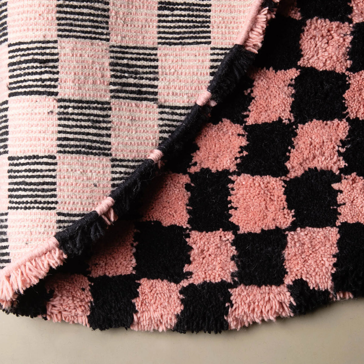 Dama Rose Rond - Tapis Berbère shaggy