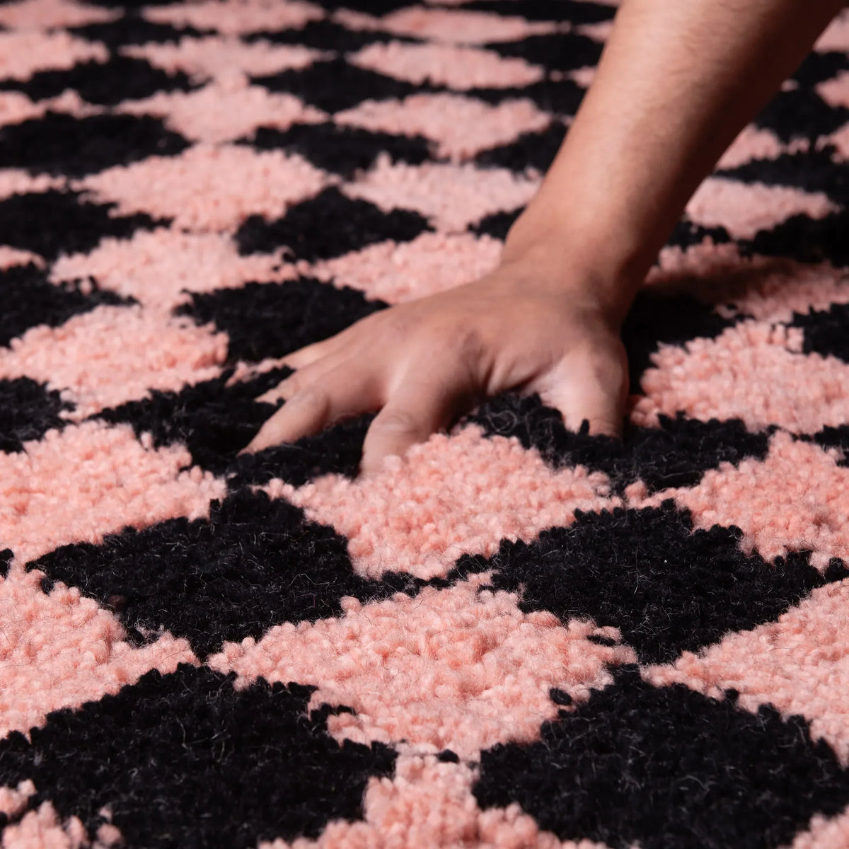 Dama Rose Rond - Tapis Berbère shaggy