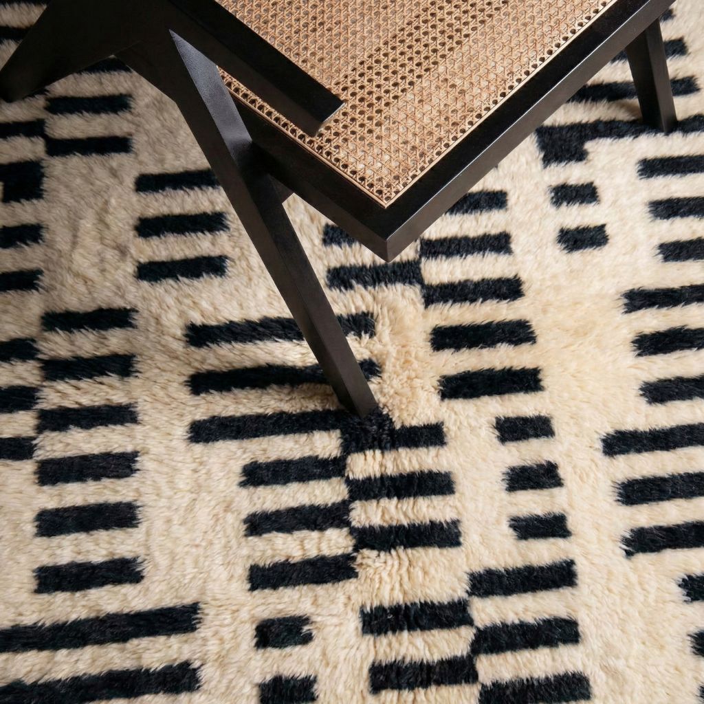 Décalage linéaire - Luxueux tapis Berbère shaggy
