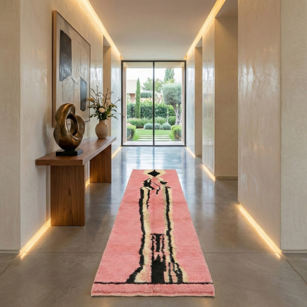 Totem Rose - Luxueux Tapis Mrirt de Couloir "Exclusif"