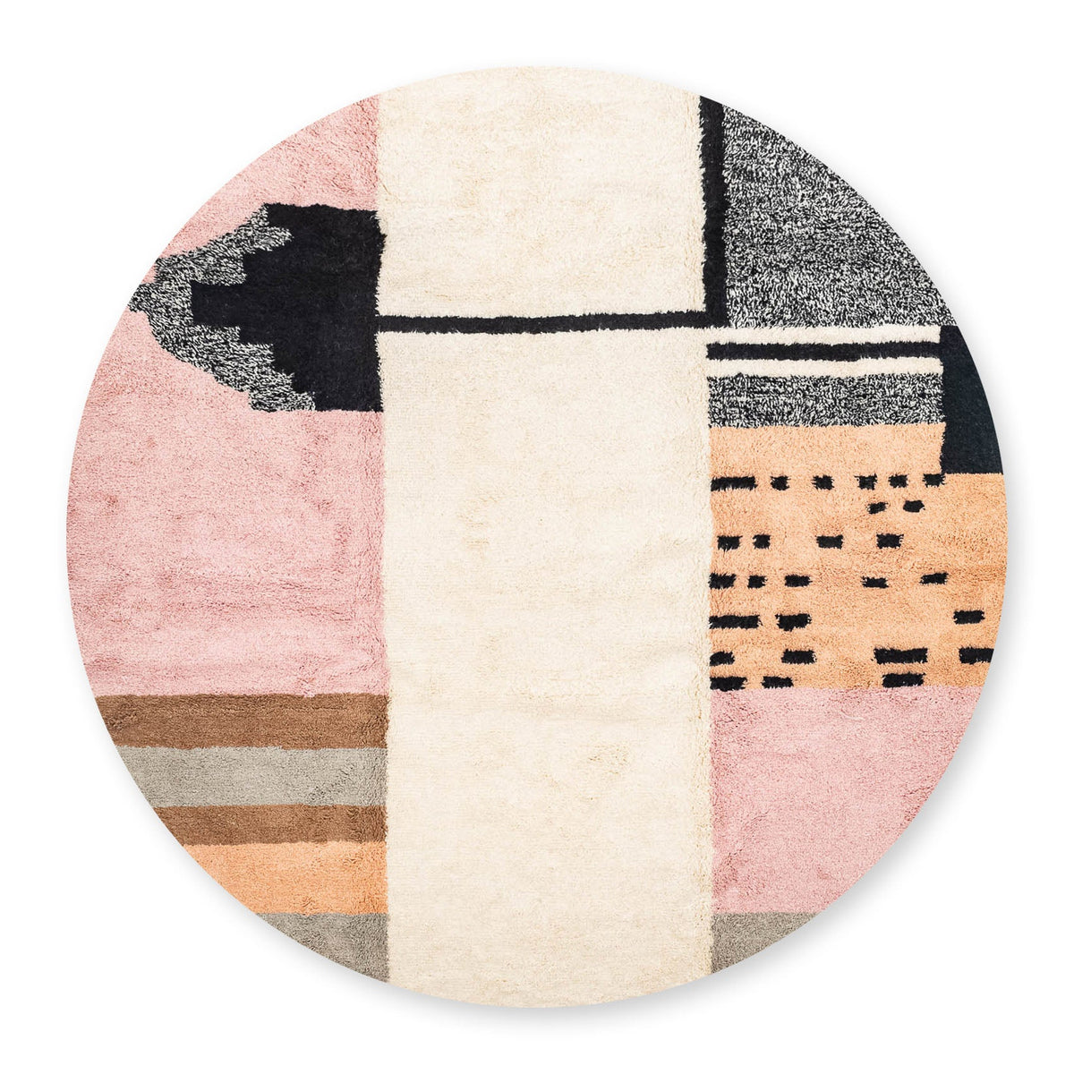 Fanida Rond - Tapis Berbère shaggy