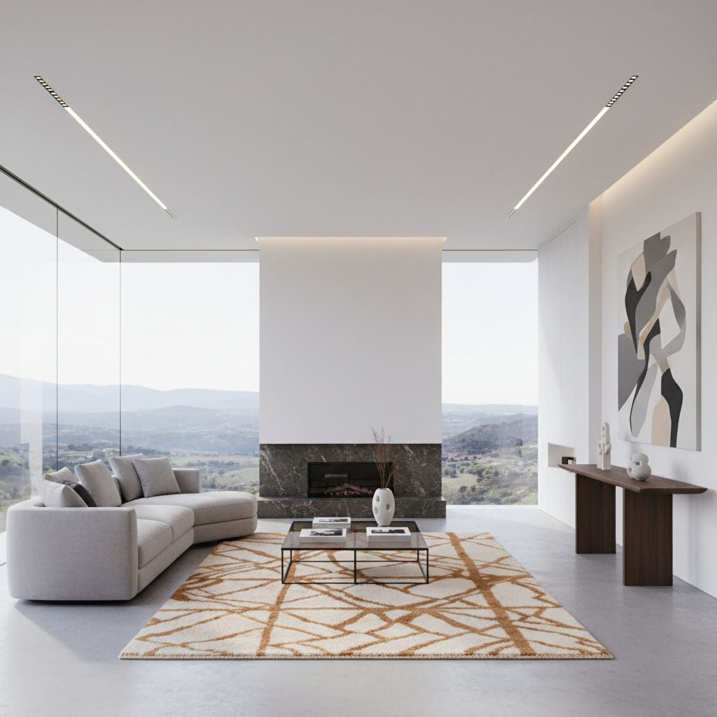 Intersections D'or - Luxueux tapis Berbère shaggy