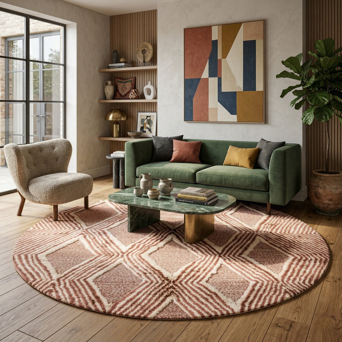 Joyaux de couronne Rond - Luxueux tapis Berbère shaggy
