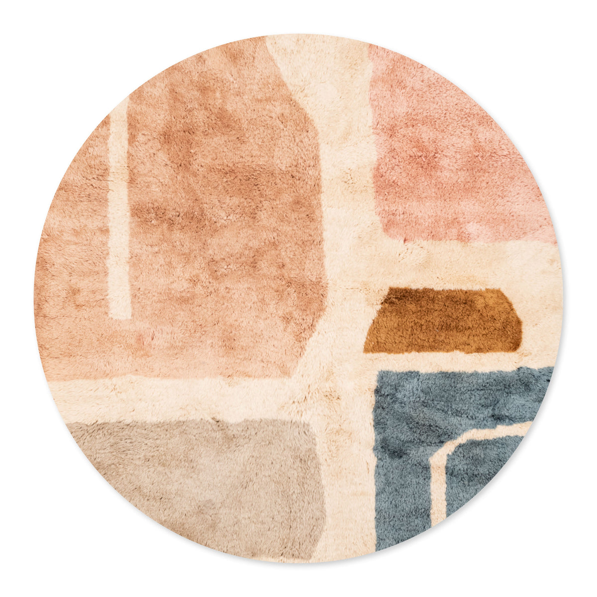 L'Horizon Joyeux Rond - Luxueux tapis Berbère shaggy