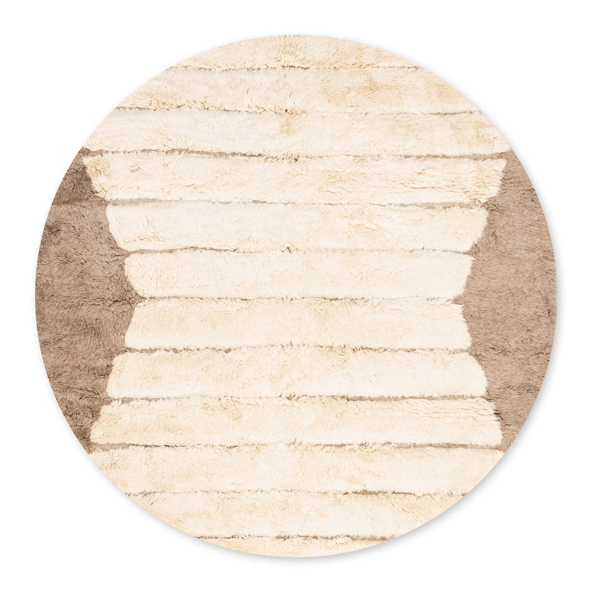 Les pas de sérénité Rond - Luxueux tapis Berbère shaggy