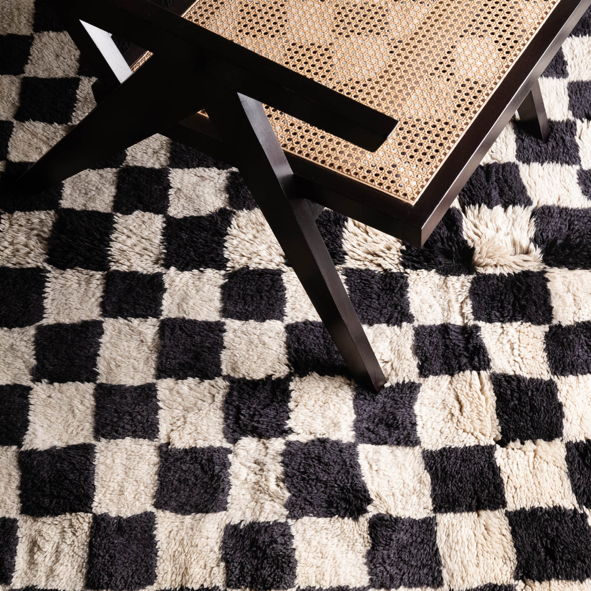 Échecs - Luxueux tapis Berbère shaggy
