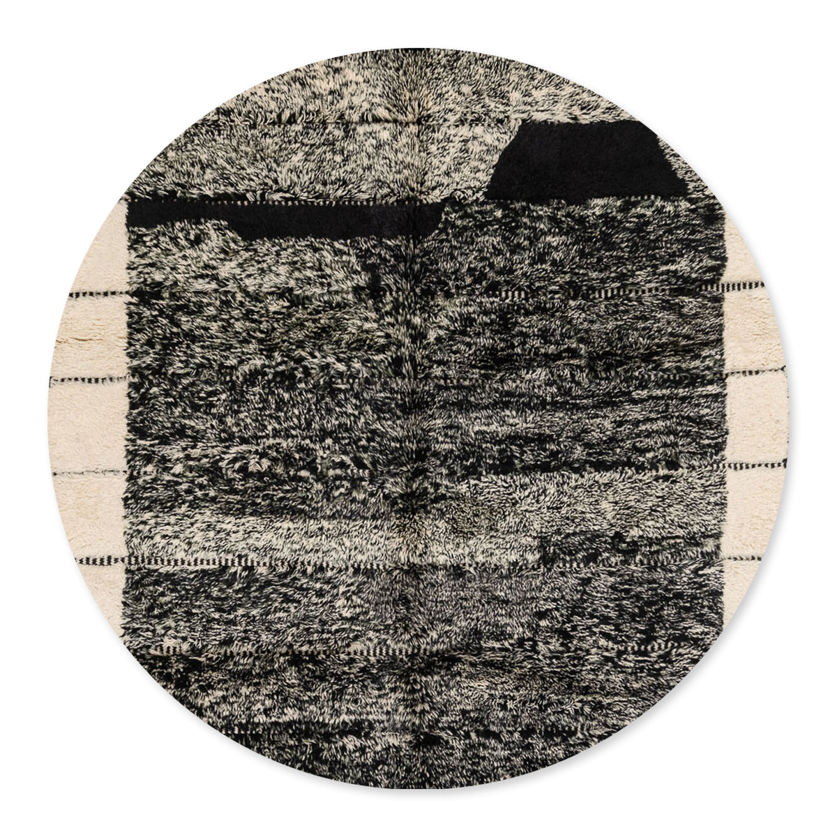 Promenade Nocturne Rond - Luxueux tapis Berbère shaggy