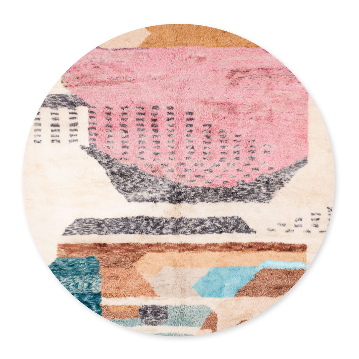 Vesseau Spatiale Rond - Luxueux tapis Berbère shaggy