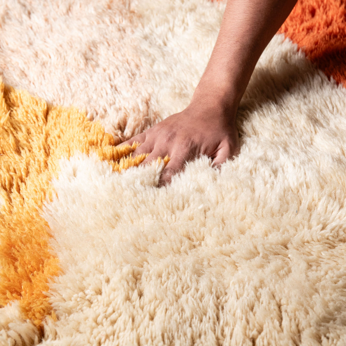 Coucher du soleil d'automne Rond - Luxueux tapis Berbère shaggy