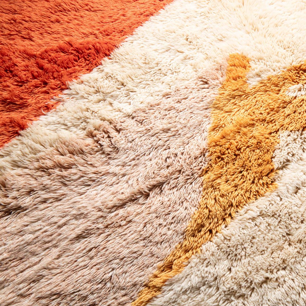 Coucher du soleil d'automne Rond - Luxueux tapis Berbère shaggy