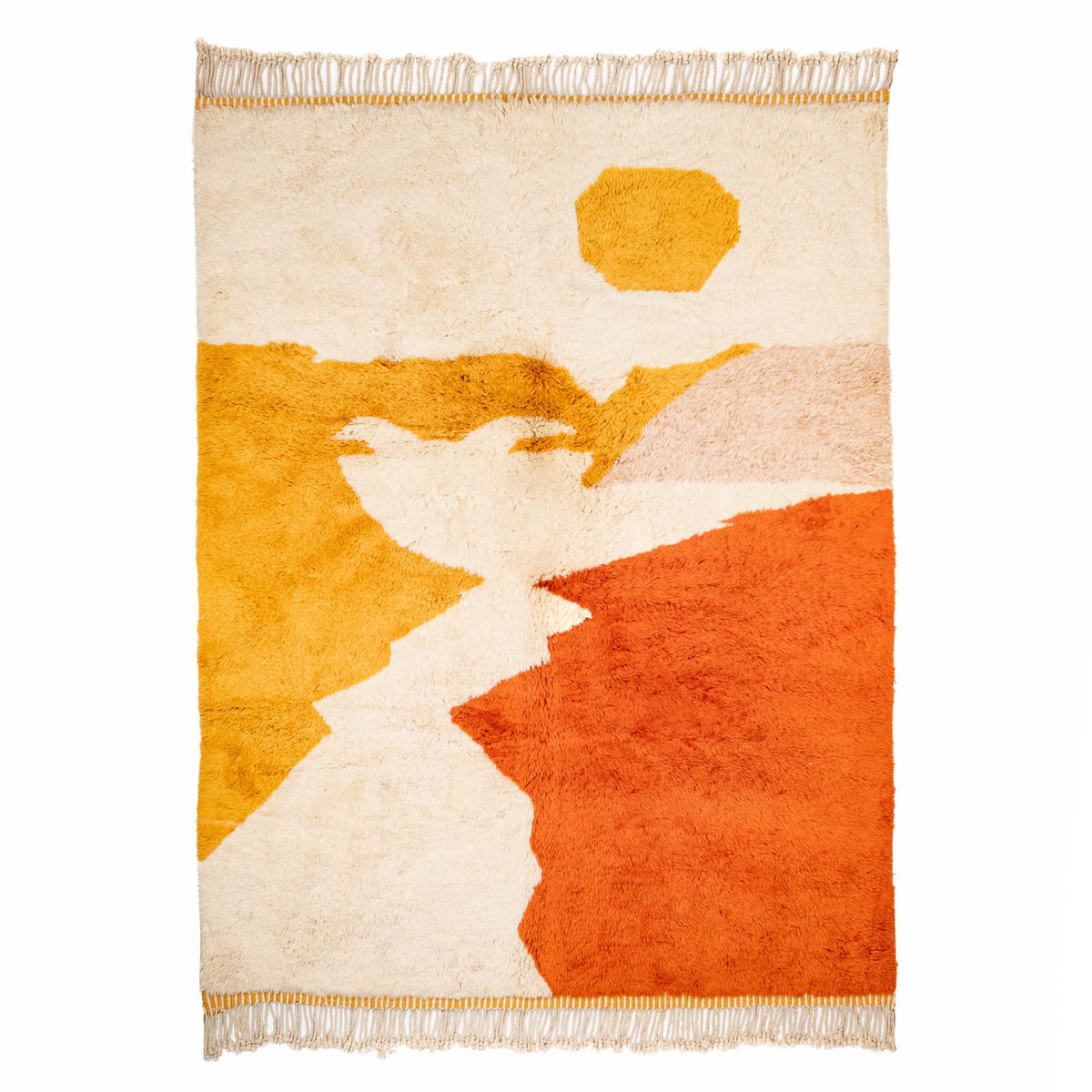 Coucher du soleil d'automne - Luxueux tapis Berbère shaggy