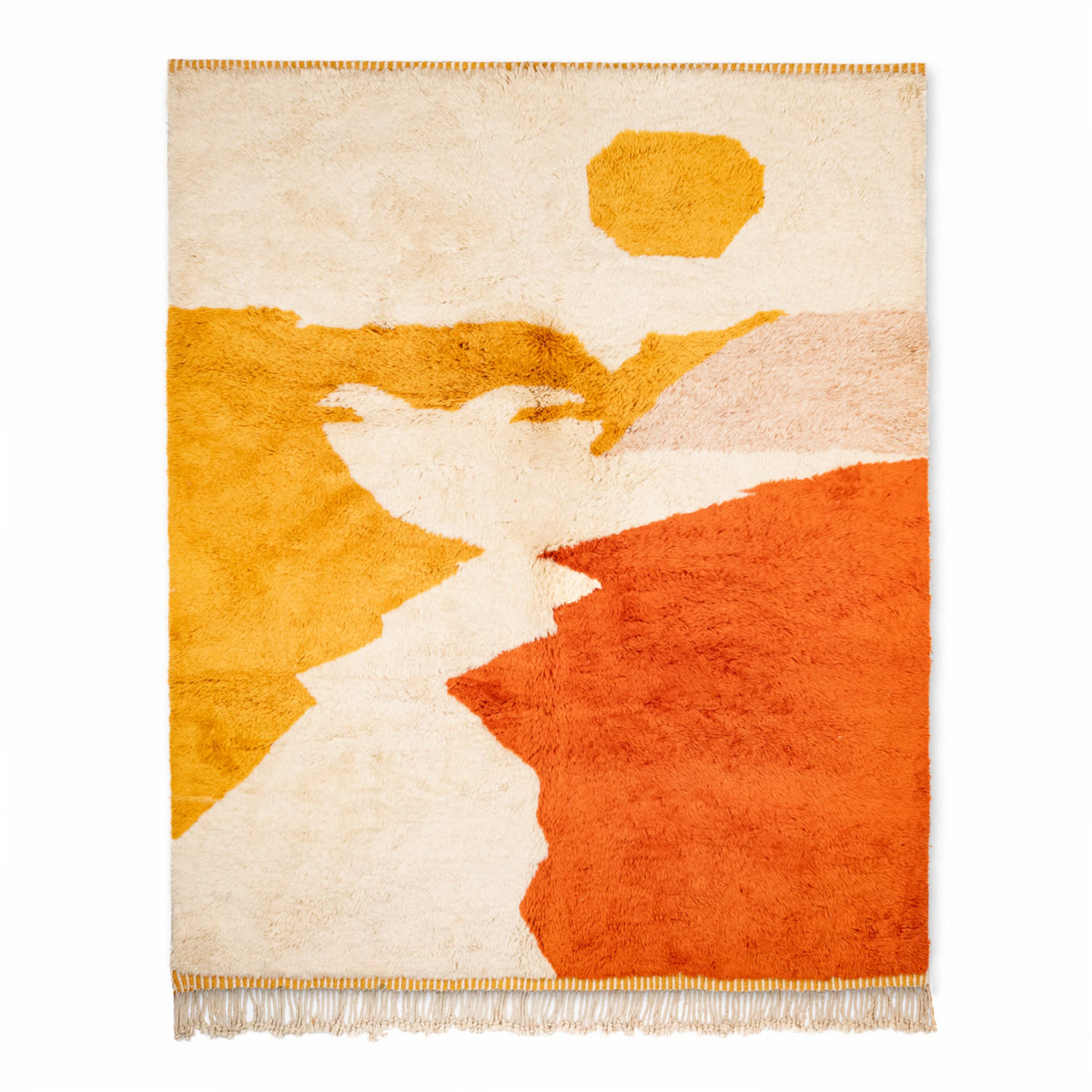Coucher du soleil d'automne - Luxueux tapis Berbère shaggy